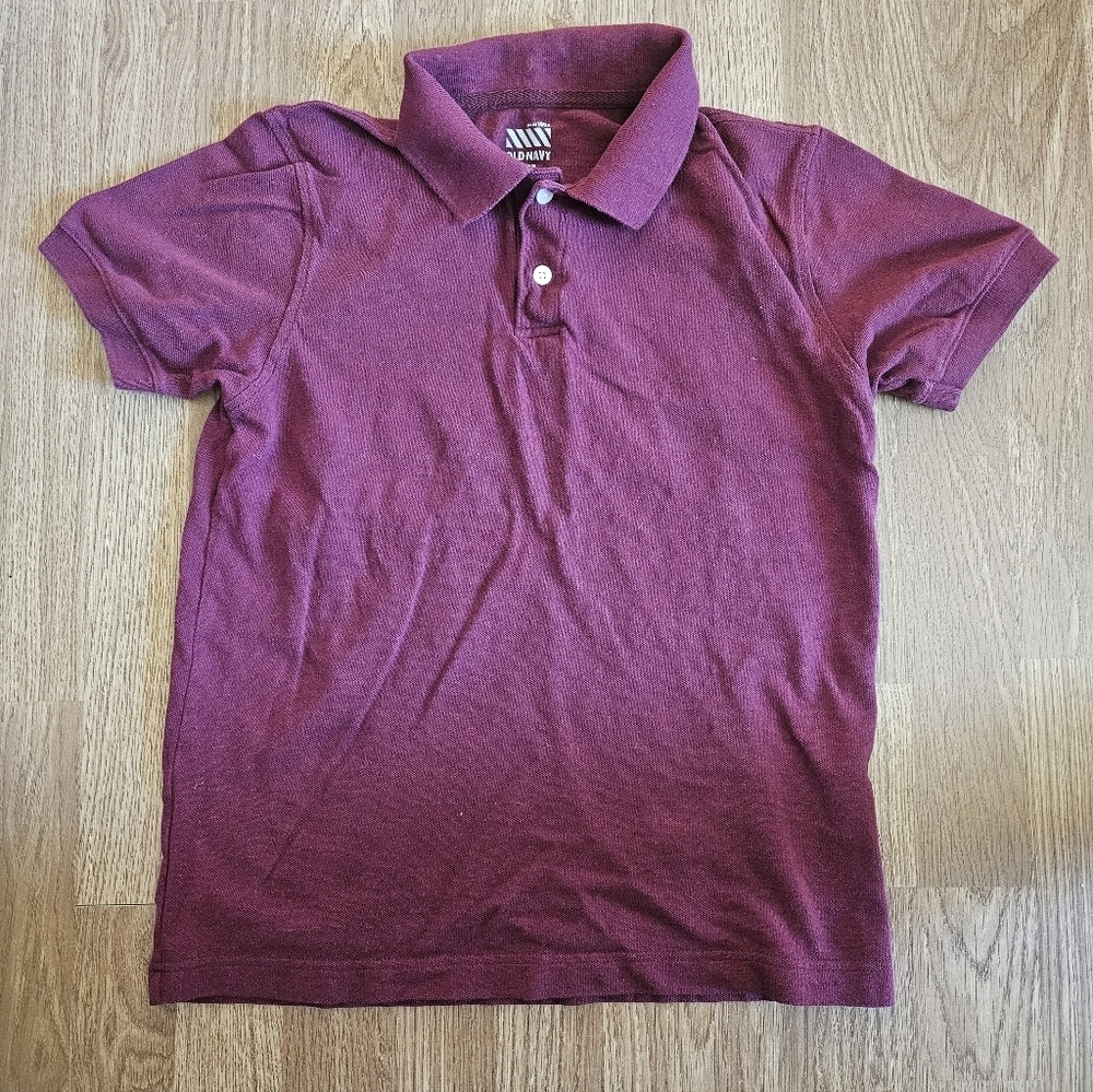 Boy's Maroon Polo Shirt By Old Navy Size Large